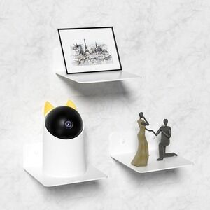 Set of 9 Floating Wall Shelf Small Storage Rack Acrylic New Hardware Included